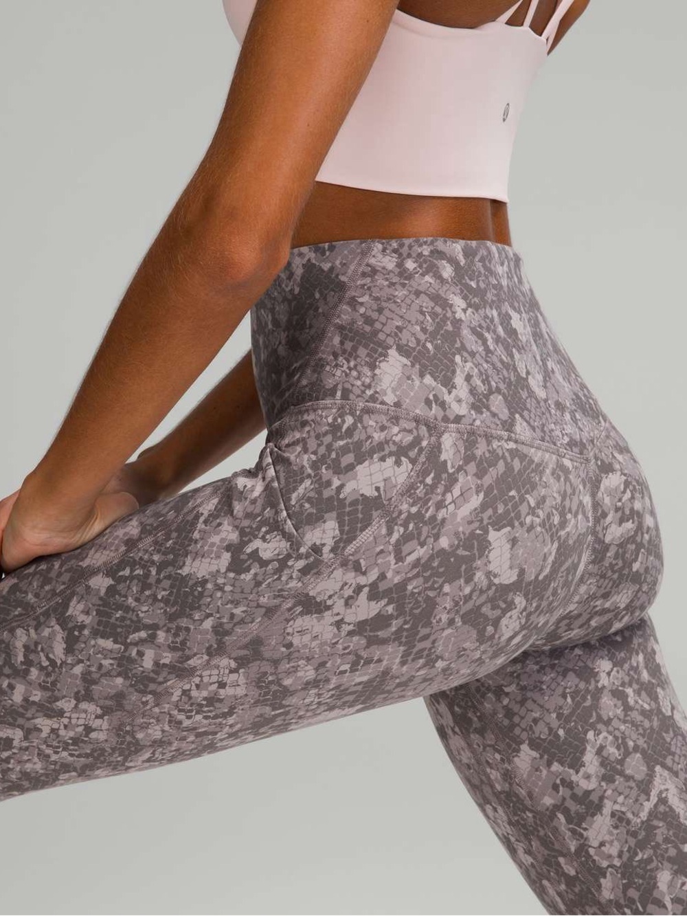 lululemon athletica High-Waist Printed Leggings in Gray and Light Gray